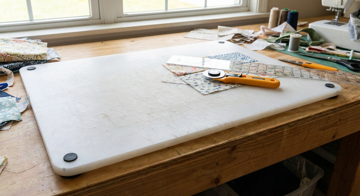 HDPE cutting surface for crafts and sewing.